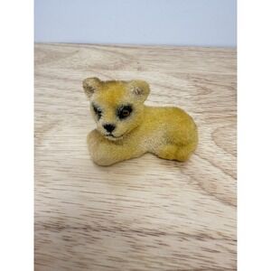 FLOCKED VINTAGE LION CUB HONG KONG Miniature Figurine #55
